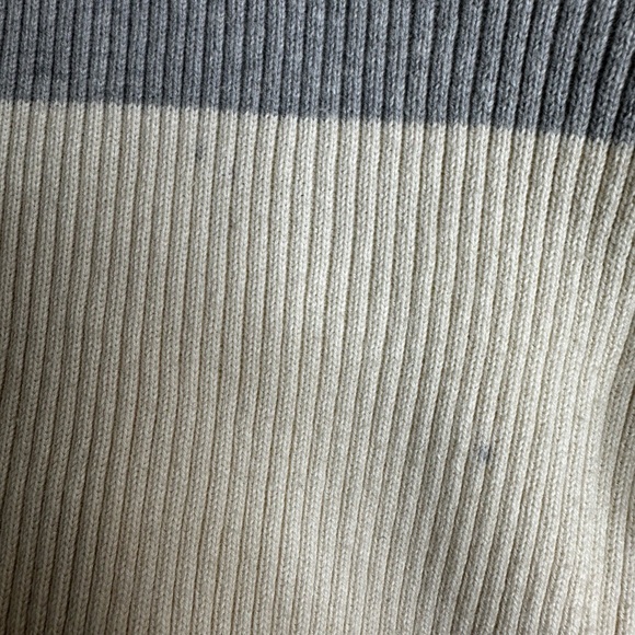 Vintage Men's Ralph Lauren Polo Jeans Co. Grey & Cream Striped Sweater Grey XL. - Picture 11 of 11